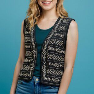 Vintage Ann Klein 100% Wool Vest | Classic 80s 90s Tailored Jacket |